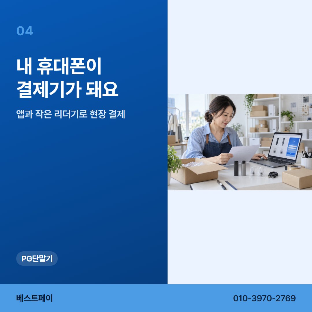 PG 단말기 내 휴대폰이 결제기가 돼요 — PG 단말기로 할 수 있는 일을 아홉 쪽에 나눠 두었습니다